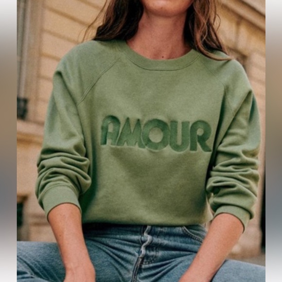 Sezane Amour Organic Cotton Sweatshirt size M - Picture 3 of 7